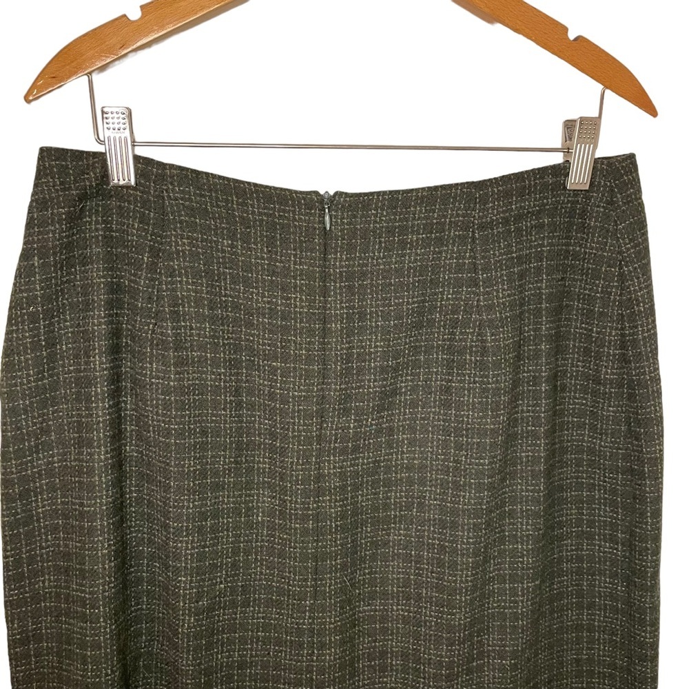 Vintage Wool Blend Maxi Skirt Fringe Bottom Academia Size 14 - Picture 6 of 7